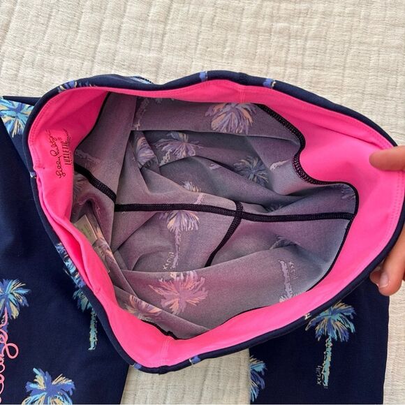 Lilly Pulitzer Luxletic Leggings Palm Tree "It's Always Sunny Somewhere" Size M - Picture 10 of 12